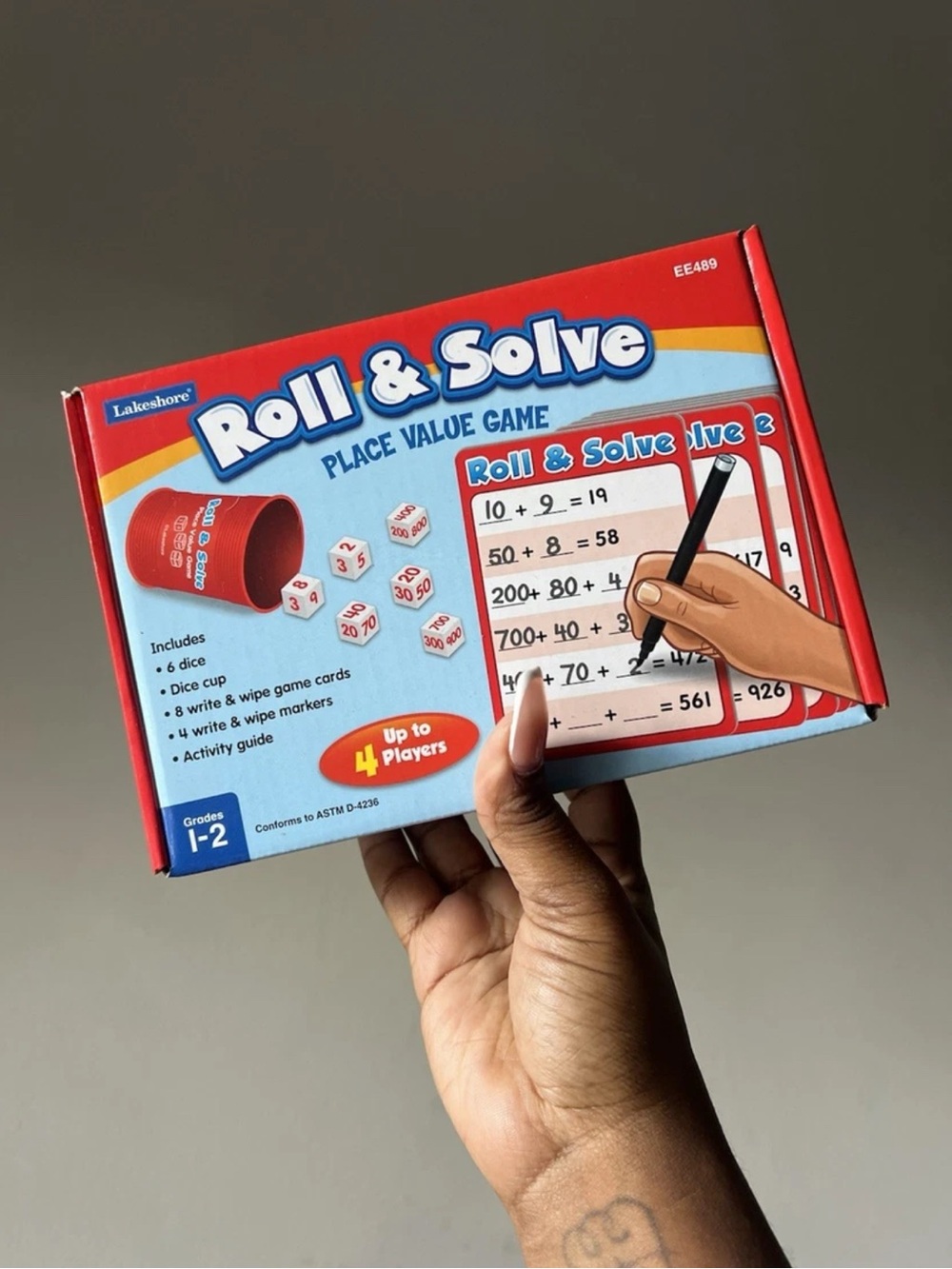 Lakeshore Roll & Solve Money Game Grades 1-2 EE488